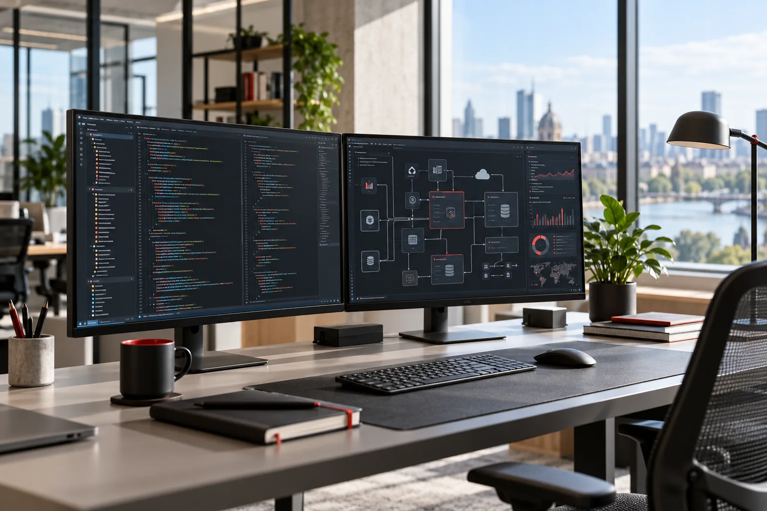 Monitores com código e arquitetura de sistemas em um ambiente de desenvolvimento